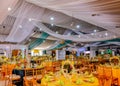 Well dressed hall with fantastic colorful table concept Royalty Free Stock Photo