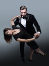 Couple dancing social danse kizomba or bachata or semba Royalty Free Stock Photo