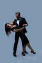 Couple dancing social danse kizomba or bachata or semba Royalty Free Stock Photo