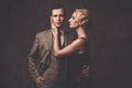 Well-dressed retro style couple Royalty Free Stock Photo