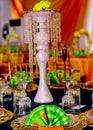 Well dressed table arrangement for  wedding Royalty Free Stock Photo