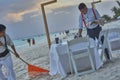 Preparations for dinner on the beach