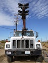 Well-drilling truck: front view