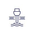well drilling, a water borehole line icon
