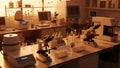 Laboratory Equipment Microscopes, Centrifuge, and Labware Royalty Free Stock Photo