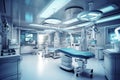Well-equipped operating room with surgical instruments, monitors, and a sterile environment, conveying a sense of professionalism