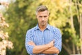 Well-groomed hair. casual guy in checkered shirt. male beauty standards. casual fashion for men. right barbershop makes Royalty Free Stock Photo