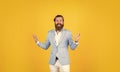 well groomed man in wedding formalwear has beard, grooming