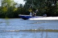 Well, Holland - 06/30/2018: Boating police with speed as a profession