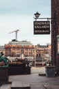 Well know restaurant at the Stockholm City Hall, the Stadhus kÃÂ¤llaren and its entrance Royalty Free Stock Photo