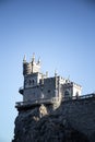 Well-known castle Swallow`s Nest near Yalta in Crimea Royalty Free Stock Photo