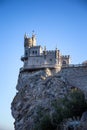 Well-known castle Swallow`s Nest near Yalta in Crimea Royalty Free Stock Photo