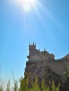 The well-known castle Swallow`s Nest near Yalta in Crimea Royalty Free Stock Photo