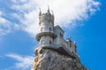 The well-known castle Swallow's Nest near Yalta. Gaspra. Crimea. Summer day Royalty Free Stock Photo