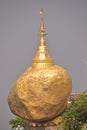 Well known Golden Rock which is a Buddhist pilgrimage site in Mon State, Burma