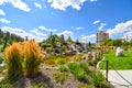 Well landscaped pond at a resort in Coeur d`Alene Idaho Royalty Free Stock Photo