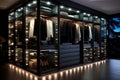 Well-Lit and Neatly Arranged Contemporary Wardrobe. AI