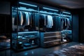 Well-Lit and Neatly Arranged Contemporary Wardrobe. AI