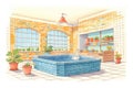 a well-maintained indoor jacuzzi with ceramic tiles Royalty Free Stock Photo