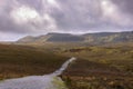 Well maintained trail through beautiful countryside leading to a mountain. Cuilcagh Legnabrocky Trail in Fermanagh Royalty Free Stock Photo