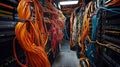 Well managed and clear designed Computer network server room with good cable management Royalty Free Stock Photo