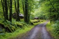 a well-marked route leading to a secluded forest lodge