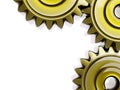 Well-Oiled Cogwheels in Oil Film Closeup 3d Illustration