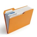 A well-organized orange folder filled with various documents and papers Royalty Free Stock Photo