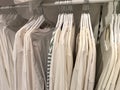 Soft and neutral clothing display in a modern retail space