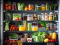 A well - organized refrigerator filled with nutritious foods that encourages healthy meal planning