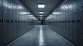 Organized cabinet corridor in a school or office facility