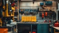 A well-organized workshop with tools and storage for various projects Royalty Free Stock Photo