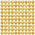 100 well person icons set gold