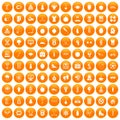 100 well person icons set orange