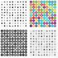 100 well person icons set vector variant