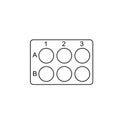 6 Well plate outline icon.