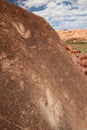 Dinosaur tracks, outside Moab, Utah, USA Royalty Free Stock Photo