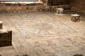 A well-preserved mosaic on the floor of a ruined synagogue in the settlement of Beit Alfa - kibutz Heftziba, in the Jordanian