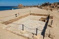 Well preserved remnants of ancient Byzantine mosaics in Caesarea Maritima National Park, Israel