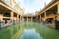The well-preserved thermae Roman Baths in the city of Bath, Somerset, England Royalty Free Stock Photo