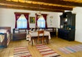 Well-preserved traditional interior of a room in Romania