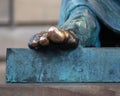 Well Rubbed Toe of the David Hume Statue in Edinburgh