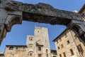 Well in the square of the cistern in San Gimignano Siena Tuscany Royalty Free Stock Photo