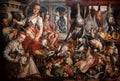 The Well-stocked Kitchen, painting by Joachim Beuckelaer Royalty Free Stock Photo