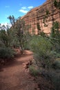 Well traveled dusty red trail