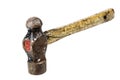 Well Used Ball Peen Hammer with Cracked Handle Royalty Free Stock Photo