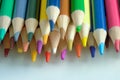 Well used colored pencil points Royalty Free Stock Photo