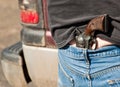 Pistol Tucked into Jeans Royalty Free Stock Photo