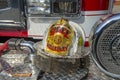 Antique Fire Chief helmet, Wellesley, MA, USA
