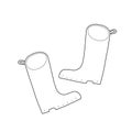 Wellies doodle llustration, isolated vector drawing of rubber boots, good as logo